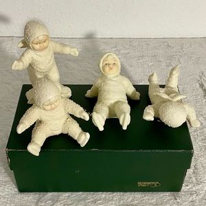 Vintage Dept 56 Snowbabies “All Fall Down” #7984-7 Set of 4 Figurines